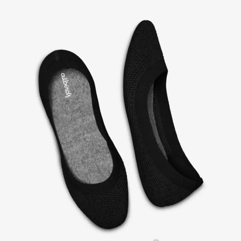 New Allbirds womens black Tree breezers flats Size 9